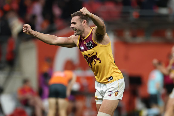 Lion Jack Payne celebrates.