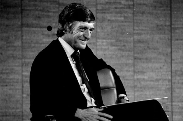 Michael Parkinson interviewing on set in 1981.