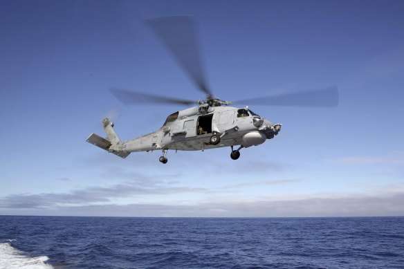 An Australian Navy Seahawk helicopter.