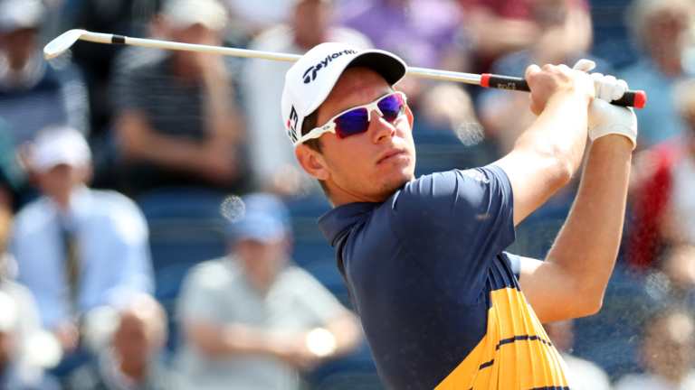 Outstanding: Australia's Lucas Herbert has the first round lead in Portugal.