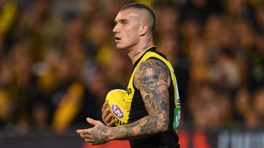 Dustin Martin has received just one free kick so far this season.