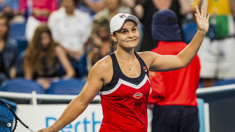 Encouraging: Ash Barty showed solid form in her opening victory against Alize Cornet.