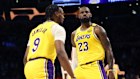 LeBron James and his Bronny James play for the Los Angeles Lakers in October 2024. 