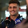 Nathan Cleary talking to media after the State of Origin victory.