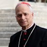 Then cardinal Robert Prevost at the funeral for Pope Francis in April.