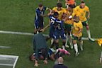 Brazil and the Socceroos’ melee heads to the sideline.