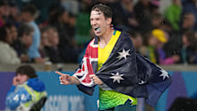Lachlan Kennedy celbrating.