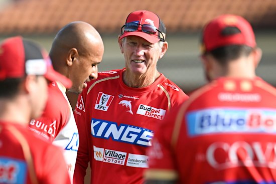 Dolphins coach Wayne Bennett at a training session.