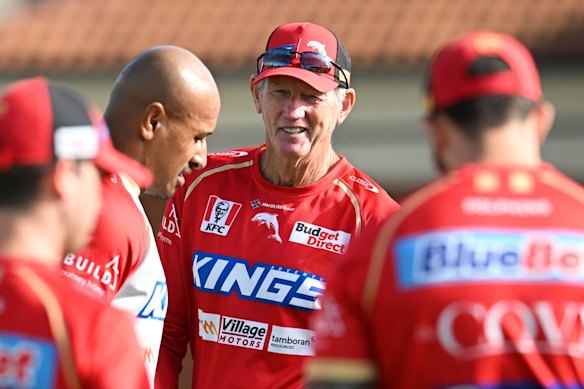 Dolphins coach Wayne Bennett at a training session.