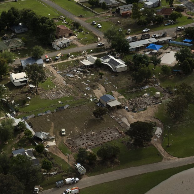 Flash flooding in Eugowra on Monday ripped several houses from their foundations.