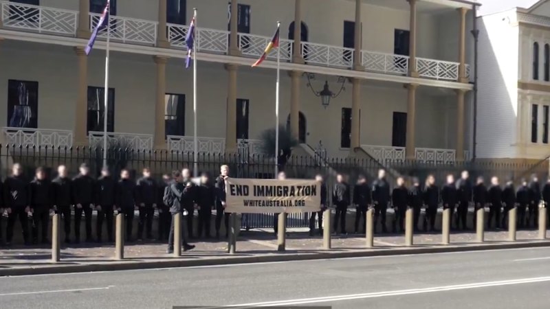 Nazis previously held ‘end immigration’ rally outside NSW parliament