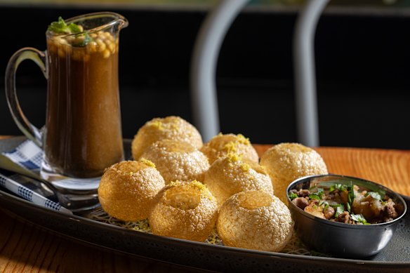 Pani puri at Bombay Meri Jaan Indian restaurant in Richmond.