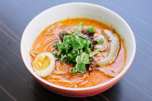 Lambkotsu Ramen’s red lamb ramen with Taro’s signature chilli and sweet miso oil.