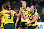 Jillaroos players during the RLWC win.
