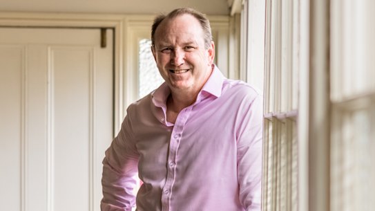 Former Wallaby and World Rugby Chair candidate Brett Robinson at home in Brisbane.