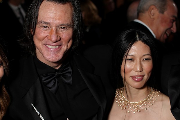 Jim Carrey, with daughter Jane Carrey, girlfriend Min Ah and grandson Jackson at the 51st Cesar Film Awards in Parus on February 26, 2026.