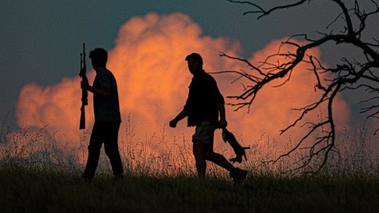 Age journalist Benjamin Preiss rabbit hunting with mobile butcher and slaughterer Russell Barnes.
