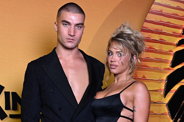 Grayson Te Moana and Tammy Hembrow attend the opening night of Disney's "The Lion King" at the Capitol Theatre on April 23, 2026 in Sydney, Australia.