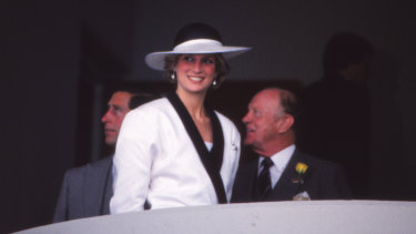 Princess Diana at the Melbourne Cup in 1985.