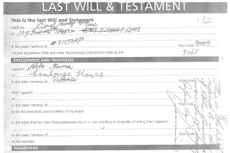 Part of Lionel Coxâs will.