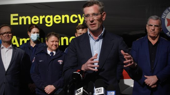 Premier Dominic Perrottet announces more funding for the NSW Ambulance Service on Sunday.