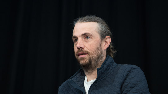 Mike Cannon Brookes at Director conference at  AICD Climate Governance Forum, at Sydney Hilton Hotel on Aug 11, 2023. Photo: Flavio Brancaleone / AFR