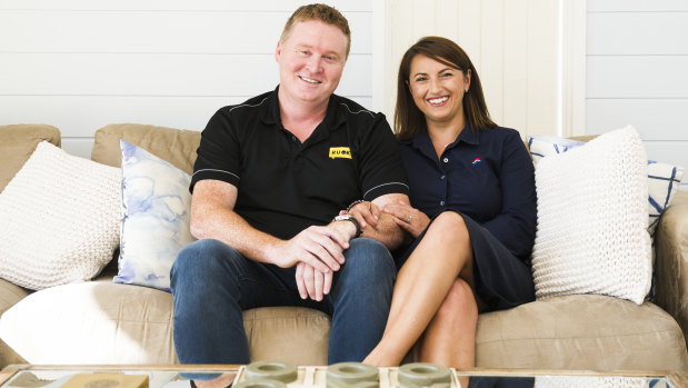 Outgoing chief executive of R U OK? Brendan Maher at home in Gordon with his partner Tanya Senior.