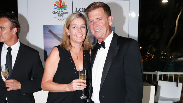 Seven CEO Tim Worner and wife Katrina Worner at the black-tie dinner to launch the Longines hospitality space for the Gold Coast 2018 Commonwealth Games on Tuesday.
