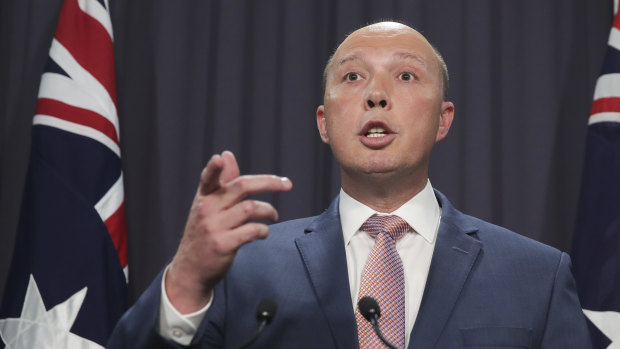 Minister for Home Affairs Peter Dutton. 