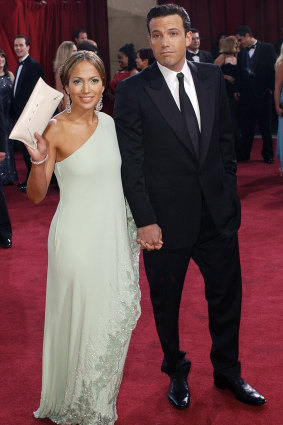 Jennifer Lopez and her then-fiance Ben Affleck arrive for the 75th annual Academy Awards in 2003. 