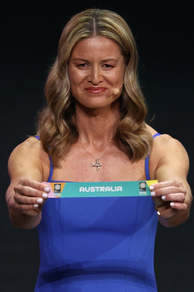 Maia Jackman draws Australia during the 2023 Women’s World Cup draw in Auckland on Saturday.