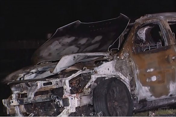 A car matching the description of the one involved in the shooting was later found burnt-out.