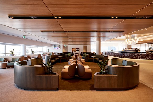 The Qantas business class lounge in Adelaide.