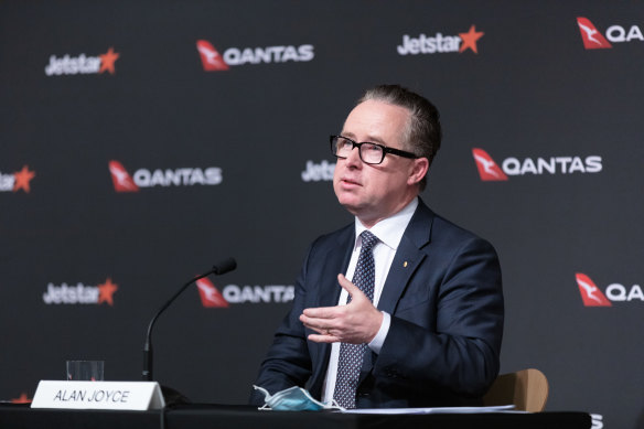 Qantas CEO Alan Joyce reported a smaller annual loss of $1.73 billion this year. 