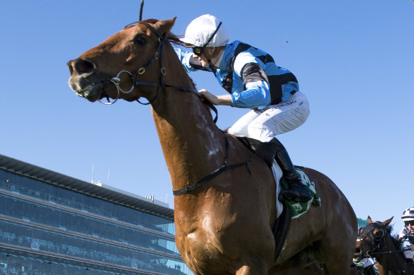 Smokin’ Romans winning the Turnbull Stakes at Flemington.