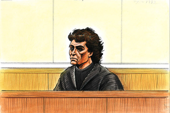 A court sketch of Milena Bogojevska.