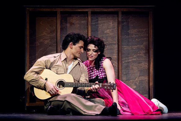 A brilliant artist and flawed human being: Rob Mallett as Elvis and Annie Chiswell as Priscilla.