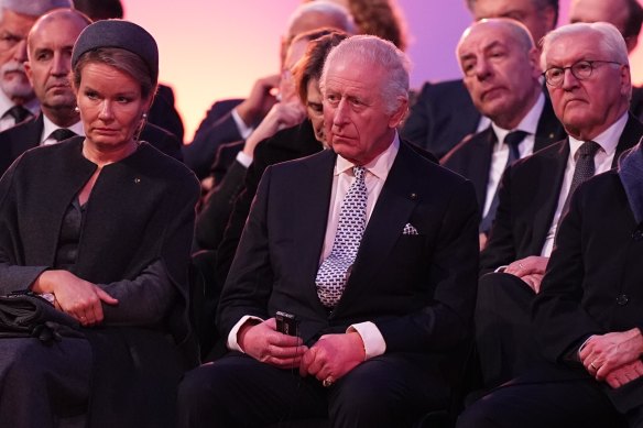 Belgium’s Queen Mathilde and King Charles III attended the ceremony.