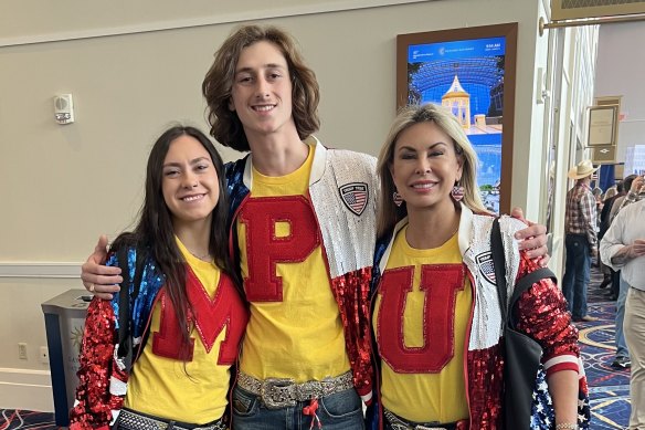 Paul Colecornwell with his mum and girlfriend at CPAC.