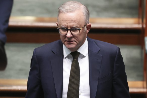 Prime Minister Anthony Albanese arrives for question time at Parliament House in Canberra on Tuesday.