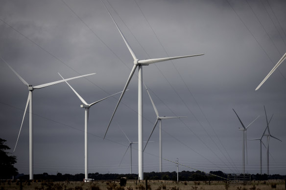 Wind turbines in south-west Victoria.