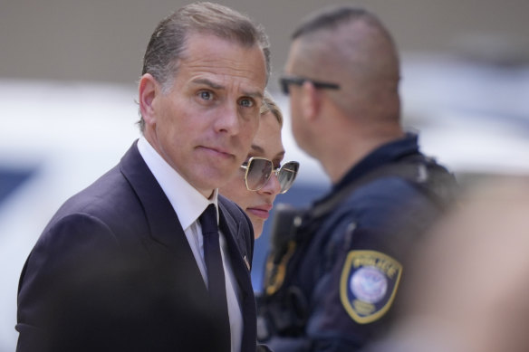 Hunter Biden and wife Melissa Cohen Biden arrive at federal court.