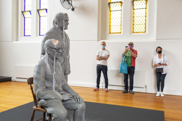 Jeremy Deller’s Father and Son 2021, a time-based sculptural installation staged by the Australian Centre for Contemporary Art in Collingwood. 