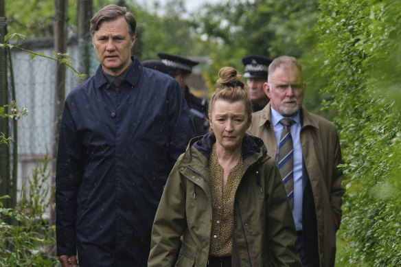 David Morrissey, Leslie Manville and Robert Glenister in the gripping British thriller Sherwood.