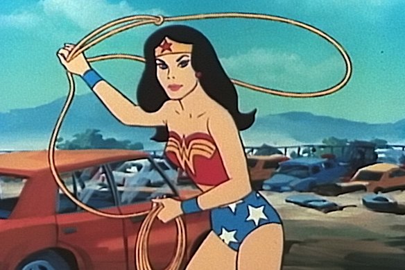 Mulher Maravilha conforme mostrado na franquia animada SuperFriends.