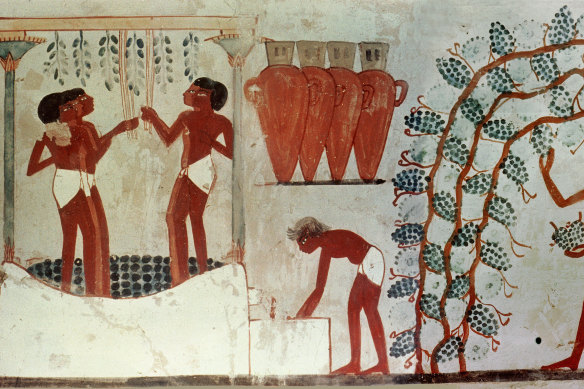 The ancient Egyptians enjoyed a tipple and recorded the fact in the tomb of the astronomer Nakht from about 1421BC.