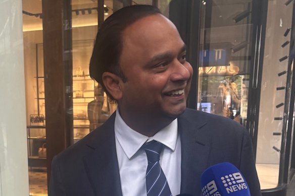 Dinesh Gourisetty on Sunday at the Liberal Party headquarters before his preselection.