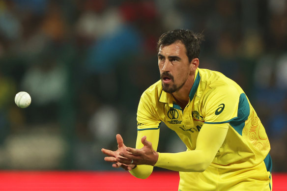 Mitchell Starc bowled the first over for Australia.