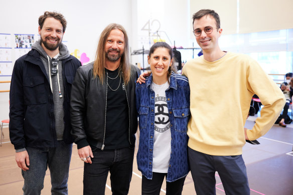 David West Read, Max Martin, Jennifer Weber, Luke Sheppard at the first rehearsal for & Juliet.