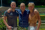Phil Waugh with his sons Jack (left) and Charlie (right).